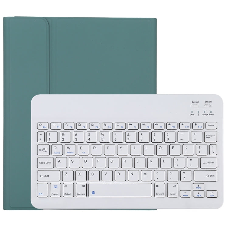 TG11B Detachable Bluetooth White Keyboard + Microfiber Leather Tablet Case for iPad Pro 11 inch (2020), with Pen Slot & Holder