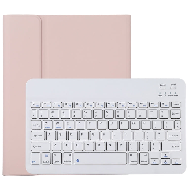 TG11B Detachable Bluetooth White Keyboard + Microfiber Leather Tablet Case for iPad Pro 11 inch (2020), with Pen Slot & Holder