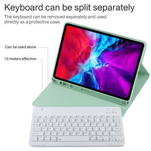 Load image into Gallery viewer, TG11B Detachable Bluetooth White Keyboard + Microfiber Leather Tablet Case for iPad Pro 11 inch (2020), with Pen Slot &amp; Holder, White Keyboard