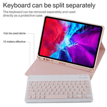 Load image into Gallery viewer, TG11B Detachable Bluetooth Pink Keyboard + Microfiber Leather Tablet Case for iPad Pro 11 inch (2020), with Pen Slot &amp; Holder
