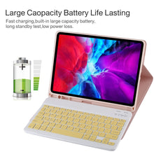 Load image into Gallery viewer, TG11B Detachable Bluetooth Yellow Keyboard + Microfiber Leather Tablet Case for iPad Pro 11 inch (2020), with Pen Slot &amp; Holder
