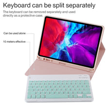 Load image into Gallery viewer, TG11B Detachable Bluetooth Green Keyboard + Microfiber Leather Tablet Case for iPad Pro 11 inch (2020), with Pen Slot &amp; Holder