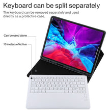 Load image into Gallery viewer, T129 Detachable Bluetooth White Keyboard Microfiber Leather Tablet Case for iPad Pro 12.9 inch (2020), with Holder