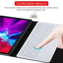 Load image into Gallery viewer, T129 Detachable Bluetooth White Keyboard Microfiber Leather Tablet Case for iPad Pro 12.9 inch (2020), with Holder