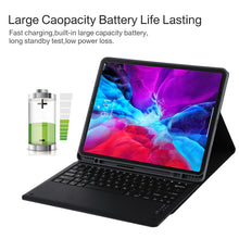 Load image into Gallery viewer, T129 Detachable Bluetooth Black Keyboard Microfiber Leather Tablet Case for iPad Pro 12.9 inch (2020), with Holder, Black Keyboard