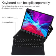 Load image into Gallery viewer, T129 Detachable Bluetooth Black Keyboard Microfiber Leather Tablet Case for iPad Pro 12.9 inch (2020), with Holder, Black Keyboard