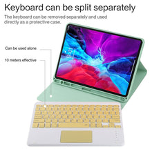 Load image into Gallery viewer, TG11BC Detachable Bluetooth Yellow Keyboard Microfiber Leather Tablet Case for iPad Pro 11 inch (2020), with Touchpad &amp; Pen Slot &amp; Holder