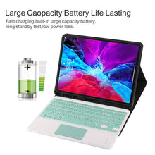 Load image into Gallery viewer, TG11BC Detachable Bluetooth Green Keyboard Microfiber Leather Tablet Case for iPad Pro 11 inch (2020), with Touchpad &amp; Pen Slot &amp; Holder, Green Keyboard
