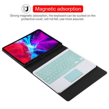 Load image into Gallery viewer, TG11BC Detachable Bluetooth Green Keyboard Microfiber Leather Tablet Case for iPad Pro 11 inch (2020), with Touchpad &amp; Pen Slot &amp; Holder, Green Keyboard
