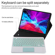 Load image into Gallery viewer, TG11BC Detachable Bluetooth Green Keyboard Microfiber Leather Tablet Case for iPad Pro 11 inch (2020), with Touchpad &amp; Pen Slot &amp; Holder, Green Keyboard