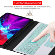 Load image into Gallery viewer, TG11BC Detachable Bluetooth Green Keyboard Microfiber Leather Tablet Case for iPad Pro 11 inch (2020), with Touchpad &amp; Pen Slot &amp; Holder, Green Keyboard