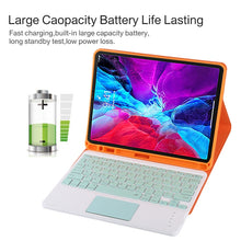 Load image into Gallery viewer, TG11BC Detachable Bluetooth Green Keyboard Microfiber Leather Tablet Case for iPad Pro 11 inch (2020), with Touchpad &amp; Pen Slot &amp; Holder, Green Keyboard