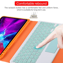 Load image into Gallery viewer, TG11BC Detachable Bluetooth Green Keyboard Microfiber Leather Tablet Case for iPad Pro 11 inch (2020), with Touchpad &amp; Pen Slot &amp; Holder, Green Keyboard