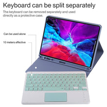 Load image into Gallery viewer, TG11BC Detachable Bluetooth Green Keyboard Microfiber Leather Tablet Case for iPad Pro 11 inch (2020), with Touchpad &amp; Pen Slot &amp; Holder
