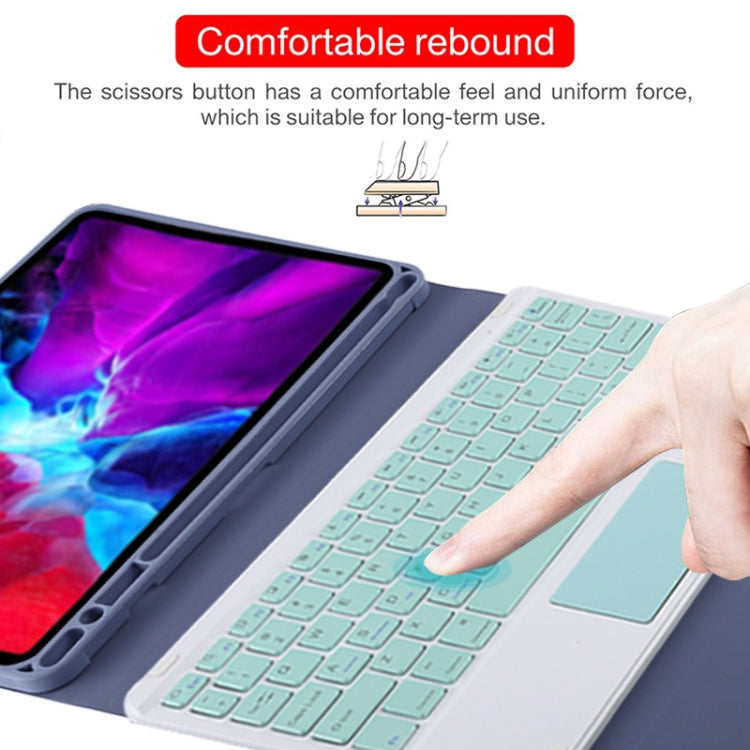 TG11BC Detachable Bluetooth Green Keyboard Microfiber Leather Tablet Case for iPad Pro 11 inch (2020), with Touchpad & Pen Slot & Holder