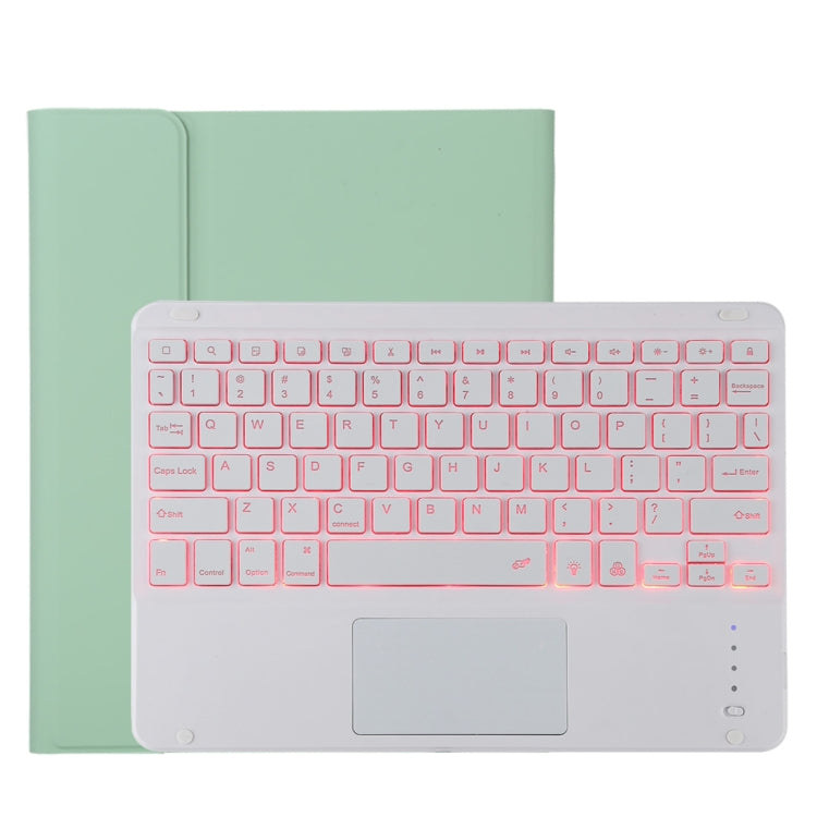 TG11BCS Detachable Bluetooth White Keyboard Microfiber Leather Tablet Case for iPad Pro 11 inch (2020), with Backlight & Touchpad & Pen Slot & Holder