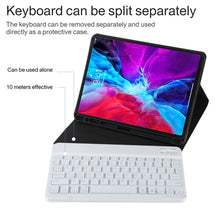Load image into Gallery viewer, TG11BS Detachable Bluetooth White Keyboard Microfiber Leather Tablet Case for iPad Pro 11 inch (2020), with Backlight &amp; Pen Slot &amp; Holder