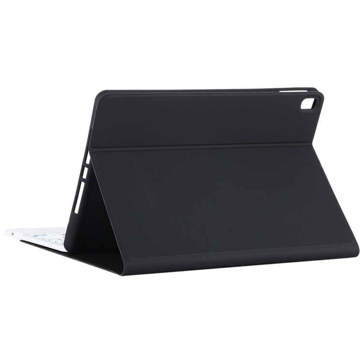 TG-102BCS Detachable Bluetooth White Keyboard + Microfiber Leather Tablet Case for iPad 10.2 inch / iPad Air (2019), with Touch Pad & Backlight & Pen Slot & Holder, White Keyboard