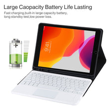 Load image into Gallery viewer, TG-102BCS Detachable Bluetooth White Keyboard + Microfiber Leather Tablet Case for iPad 10.2 inch / iPad Air (2019), with Touch Pad &amp; Backlight &amp; Pen Slot &amp; Holder, White Keyboard
