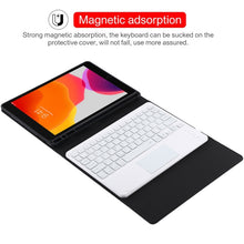 Load image into Gallery viewer, TG-102BCS Detachable Bluetooth White Keyboard + Microfiber Leather Tablet Case for iPad 10.2 inch / iPad Air (2019), with Touch Pad &amp; Backlight &amp; Pen Slot &amp; Holder, White Keyboard