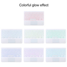 Load image into Gallery viewer, TG-102BCS Detachable Bluetooth White Keyboard + Microfiber Leather Tablet Case for iPad 10.2 inch / iPad Air (2019), with Touch Pad &amp; Backlight &amp; Pen Slot &amp; Holder