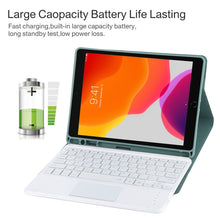 Load image into Gallery viewer, TG-102BCS Detachable Bluetooth White Keyboard + Microfiber Leather Tablet Case for iPad 10.2 inch / iPad Air (2019), with Touch Pad &amp; Backlight &amp; Pen Slot &amp; Holder