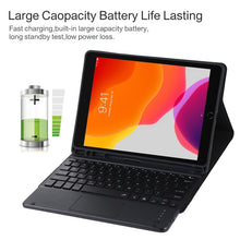 Load image into Gallery viewer, TG-102BCS Detachable Bluetooth Black Keyboard + Microfiber Leather Tablet Case for iPad 10.2 inch / iPad Air (2019), with Touch Pad &amp; Backlight &amp; Pen Slot &amp; Holder