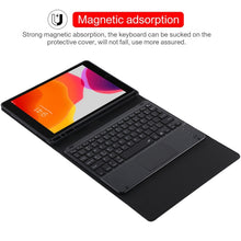 Load image into Gallery viewer, TG-102BCS Detachable Bluetooth Black Keyboard + Microfiber Leather Tablet Case for iPad 10.2 inch / iPad Air (2019), with Touch Pad &amp; Backlight &amp; Pen Slot &amp; Holder