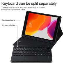 Load image into Gallery viewer, TG-102BCS Detachable Bluetooth Black Keyboard + Microfiber Leather Tablet Case for iPad 10.2 inch / iPad Air (2019), with Touch Pad &amp; Backlight &amp; Pen Slot &amp; Holder