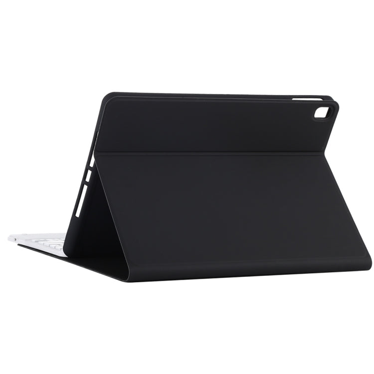 TG-102BC Detachable Bluetooth White Keyboard + Microfiber Leather Tablet Case for iPad 10.2 inch / iPad Air (2019), with Touch Pad & Pen Slot & Holder, White Keyboard