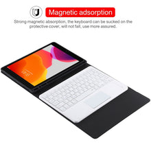 Load image into Gallery viewer, TG-102BC Detachable Bluetooth White Keyboard + Microfiber Leather Tablet Case for iPad 10.2 inch / iPad Air (2019), with Touch Pad &amp; Pen Slot &amp; Holder, White Keyboard