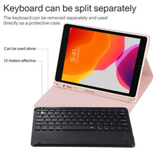 Load image into Gallery viewer, TG-102BC Detachable Bluetooth Black Keyboard + Microfiber Leather Tablet Case for iPad 10.2 inch / iPad Air (2019), with Touch Pad &amp; Pen Slot &amp; Holder, TG-102BC