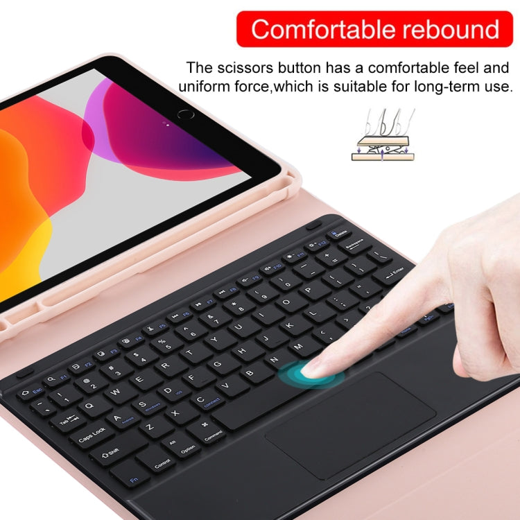 TG-102BC Detachable Bluetooth Black Keyboard + Microfiber Leather Tablet Case for iPad 10.2 inch / iPad Air (2019), with Touch Pad & Pen Slot & Holder, TG-102BC