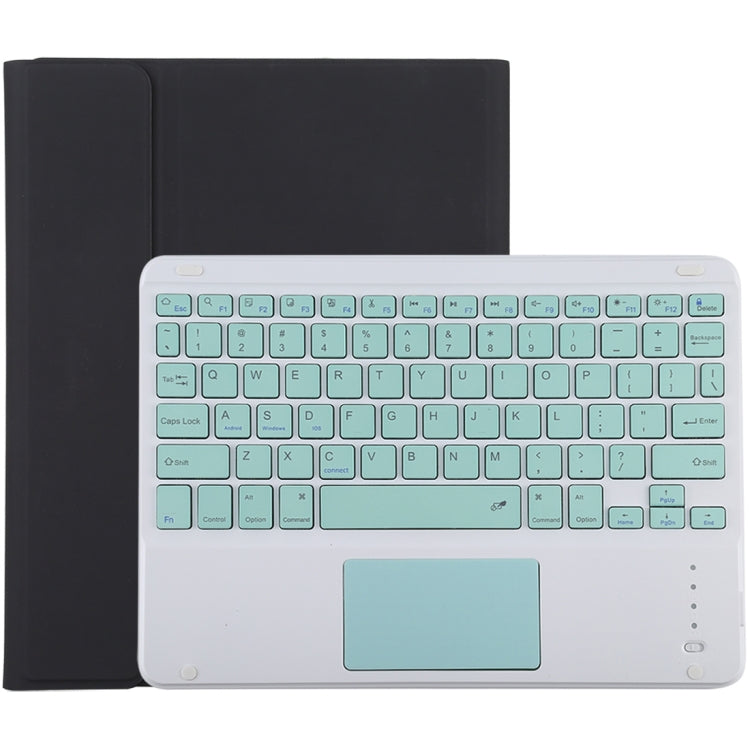 TG-102BC Detachable Bluetooth Green Keyboard + Microfiber Leather Tablet Case for iPad 10.2 inch / iPad Air (2019), with Touch Pad & Pen Slot & Holder