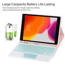 Load image into Gallery viewer, TG-102BC Detachable Bluetooth Green Keyboard + Microfiber Leather Tablet Case for iPad 10.2 inch / iPad Air (2019), with Touch Pad &amp; Pen Slot &amp; Holder, Green Keyboard
