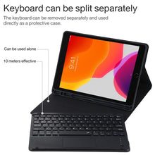 Load image into Gallery viewer, TG109BC Detachable Bluetooth Black Keyboard + Microfiber Leather Tablet Case for iPad Air 2020, with Touch Pad &amp; Pen Slot &amp; Holder