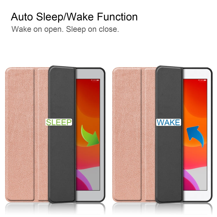 For iPad 10.2 2021 / 2020 / 2019 Custer Texture Horizontal Flip Smart TPU Leather Case with Sleep / Wake-up Function & Three-folding Holder & Pen Slot, For iPad 10.2