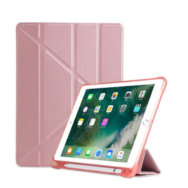 Multi-folding Shockproof TPU Protective Case for iPad 9.7 (2018) / 9.7 (2017) / air / air2, with Holder & Pen Slot