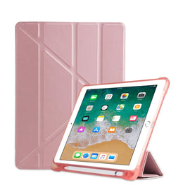 Multi-folding Shockproof TPU Protective Case for iPad 9.7 (2018) / 9.7 (2017) / air / air2, with Holder & Pen Slot
