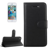 For iPhone 5 & 5s & SE Litchi Texture Horizontal Flip Leather Case with Holder & Card Slots & Wallet