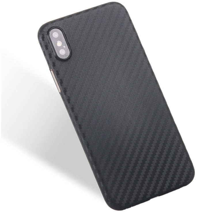For iPhone X / XS Carbon Fibre Texture PP Protective Back Cover Case