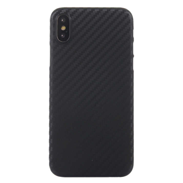 For iPhone X / XS Carbon Fibre Texture PP Protective Back Cover Case