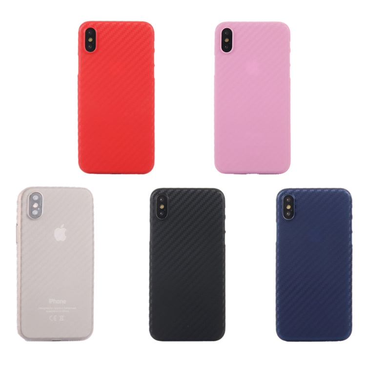 For iPhone X / XS Carbon Fibre Texture PP Protective Back Cover Case