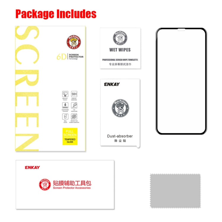 For iPhone X ENKAY Hat-Prince 0.26mm 9H Surface Hardness 6D Curved Edge Full Screen Tempered Glass Film