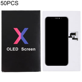 50 PCS Cardboard Packaging Black Box for iPhone X LCD Screen