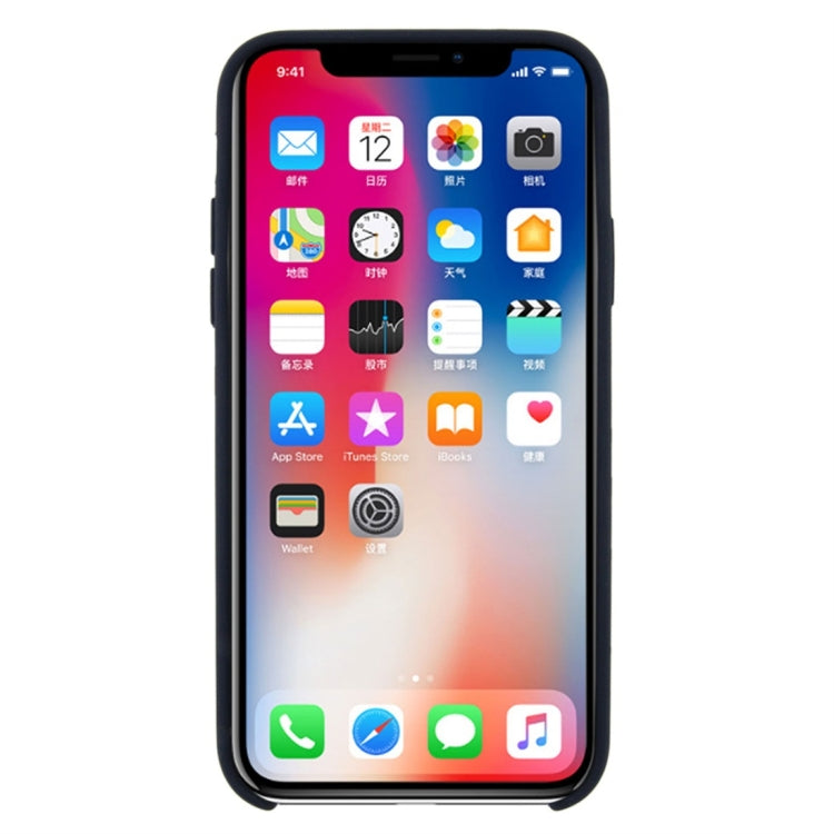 For iPhone X / XS Pure Color Liquid Silicone + PC Dropproof Protective Back Cover Case, For X, iPhone X, X