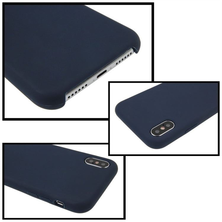 For iPhone X / XS Pure Color Liquid Silicone + PC Dropproof Protective Back Cover Case, For X, iPhone X, X