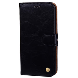 For iPhone X / XS Business Style Oil Wax Texture Horizontal Flip Leather Case with Holder & Card Slots & Wallet, For iPhone X