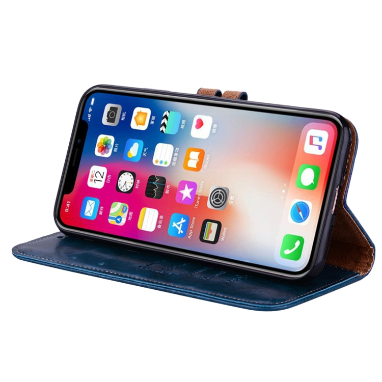 For iPhone X / XS Business Style Oil Wax Texture Horizontal Flip Leather Case with Holder & Card Slots & Wallet