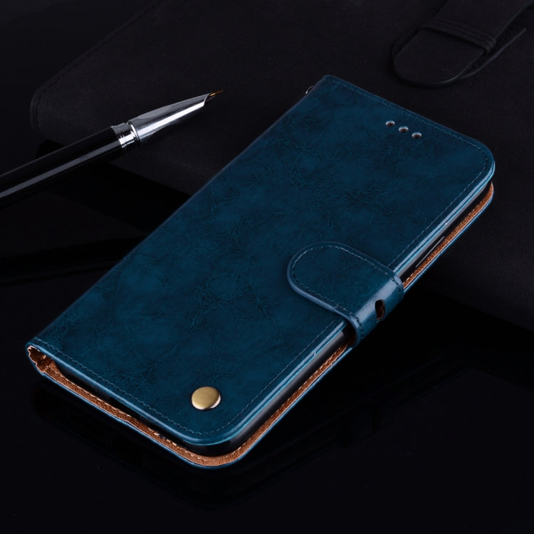 For iPhone X / XS Business Style Oil Wax Texture Horizontal Flip Leather Case with Holder & Card Slots & Wallet